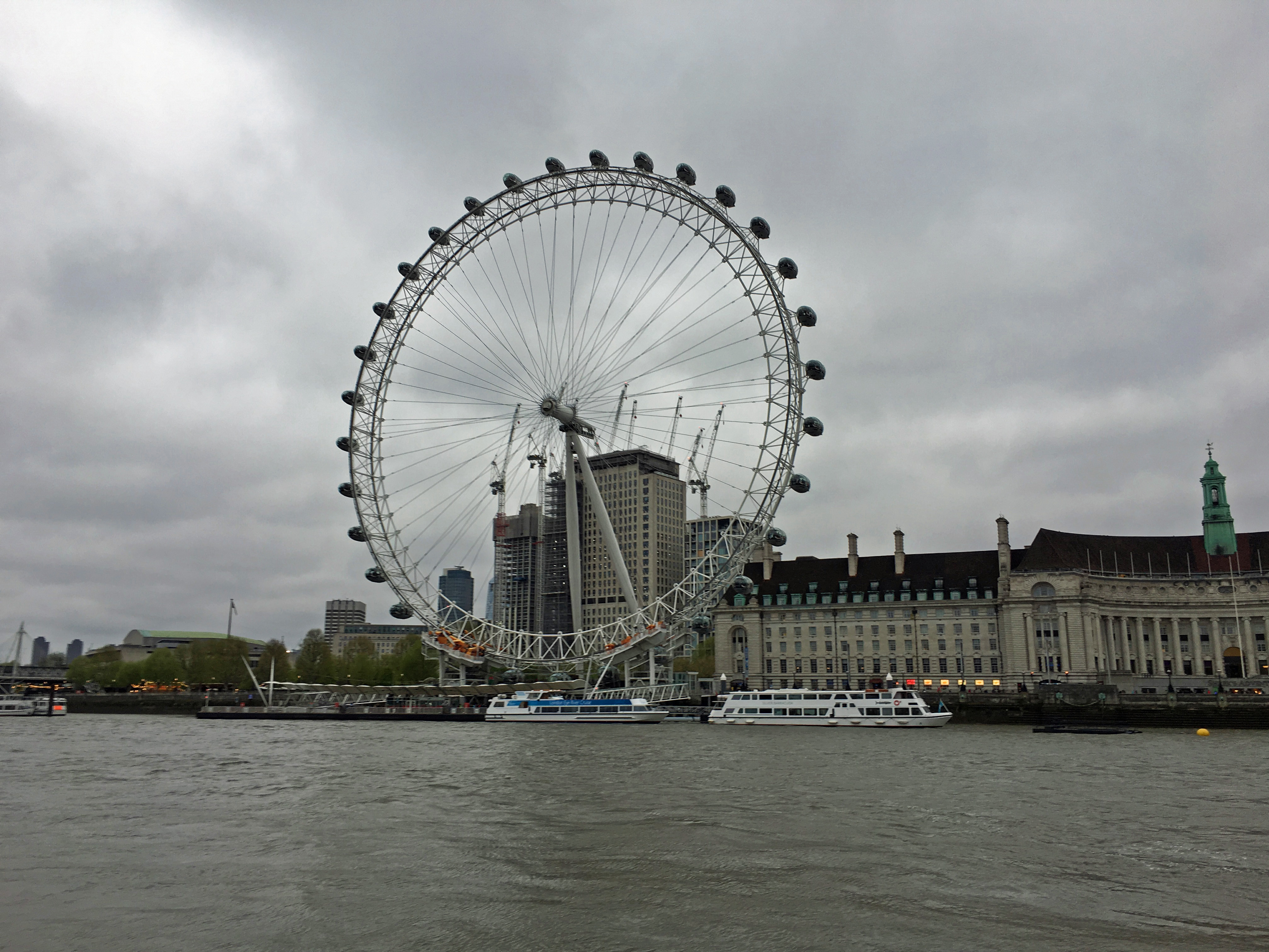 The London Eye Viewed from Thames River